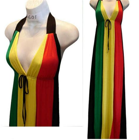 rasta color halter dress everything jamaica