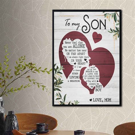 To My Son Poster Never Feel That You Are Alone Mother And Etsy