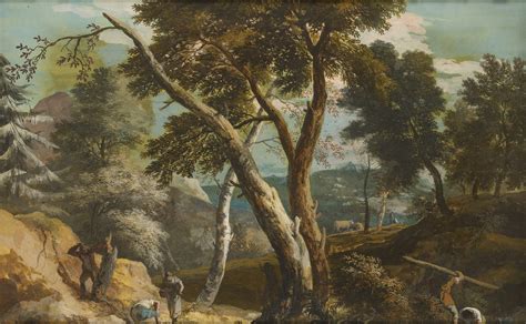 Marco Ricci Belluno 1676 Venice 1730 Landscape With Peasants And