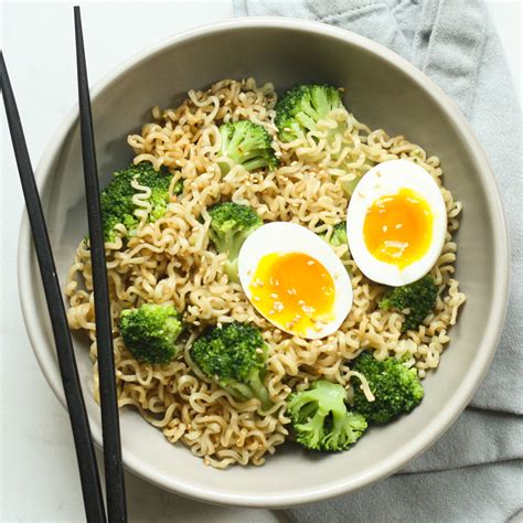 Sesame Instant Ramen Noodles With Broccoli And Soft Boiled Egg Recipe