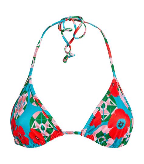 Floral Triangle Bikini Top