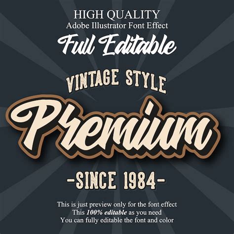Premium Vector Retro Premium Script Editable Typography Font Effect