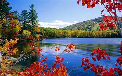 Lakeside Maine Mount Autumn Lake Sunny Pond