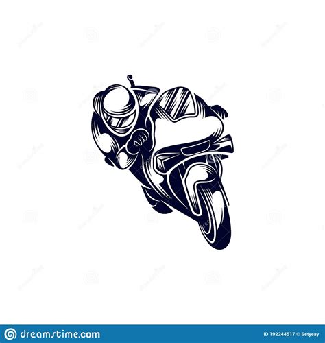Motorcycle Racer Sport Logo Design Vector Silhouette Of Motorcycle