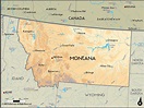 Geographical Map of Montana and Montana Geographical Maps