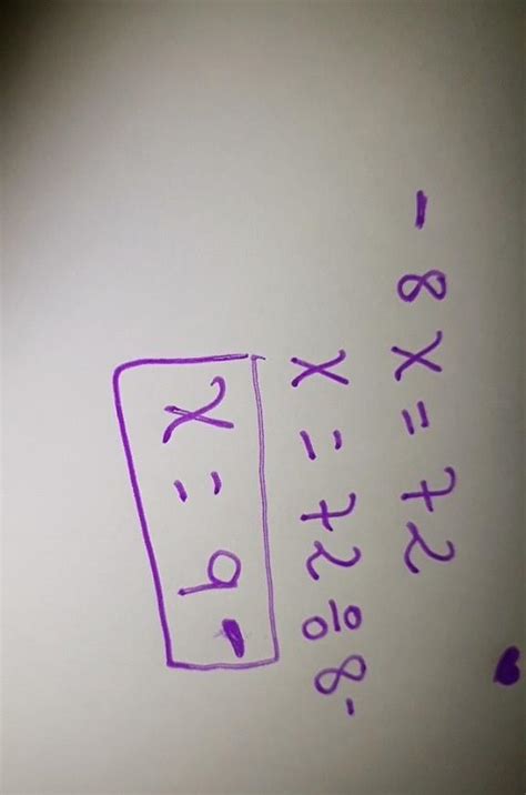 Solve Equation 8x72 Brainlylat