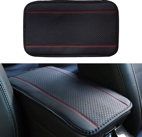 1 Pc Car Four Season Universal Armrest Box Mat Carbon Fiber Leather Embossing
