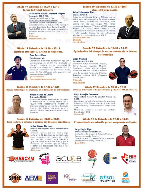Programa Del Primer Día Del Entrenador De Baloncesto 19 20 Y 21 De
