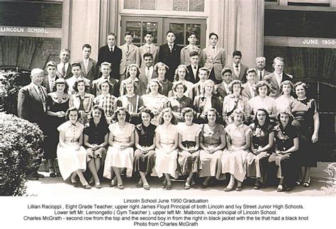 Graduation Class Lincoln School June 1950 Newark Education