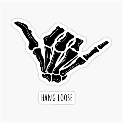 Hang Loose Shaka Skeleton Hand Sticker For Sale By Itzlitwrite
