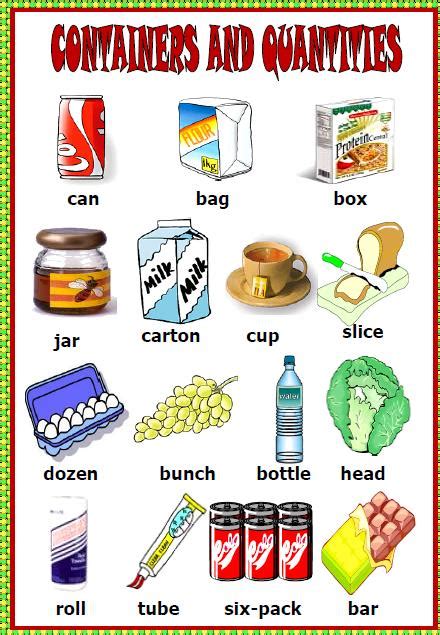 Containers And Quantities Classroom Poster