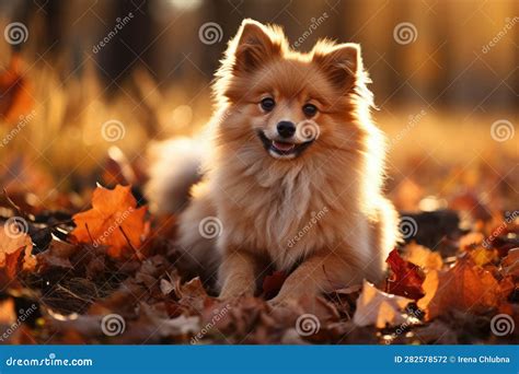 Cute Dog Sitting On Grass In Park Generative Ai Stock Illustration