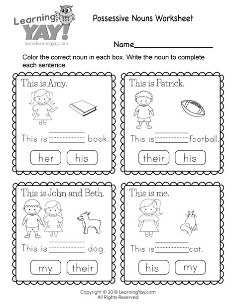 1st Grade Nouns Worksheet For Download Math Worksheet For Kids
