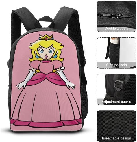 Buy Girls Princess Peach Backpack Diagonal Lunch Bag Pen Case Set