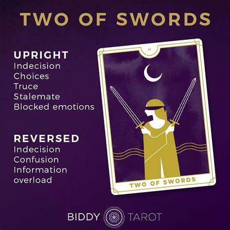 Two Of Swords Tarot Card Meanings Biddy Tarot Biddy Tarot Tarot