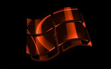 Download Wallpapers Windows Orange Logo 4k Os Creative Black