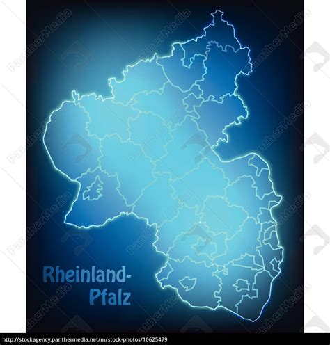 Karte Von Rheinland Pfalz Mit Grenzen In Leuchtenden Lizenzfreies