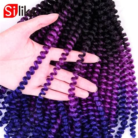 Spring Twist Crochet Braids 30standspack Kinky Curly Hair Extension Ombre Kinky Fluffy Twist