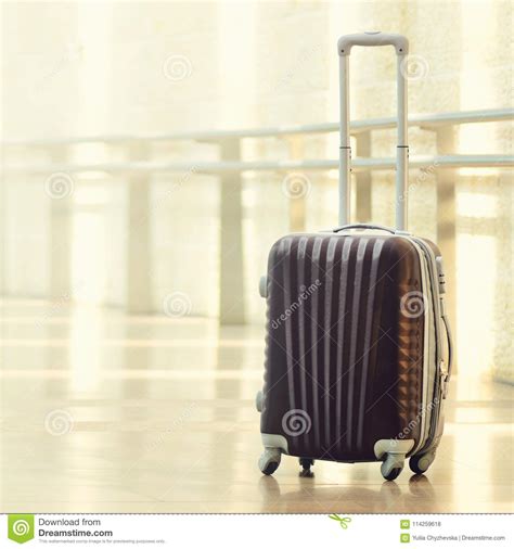 Packed Travel Suitcase Airport Summer Holiday And Vacation Concept