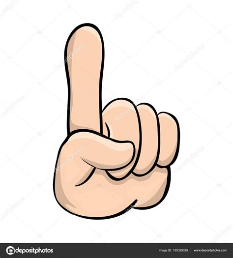 Hand Pointer Finger Up Cartoon Vector Symbol Icon Design Beau Stock