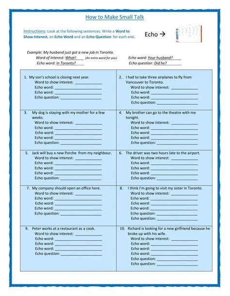 How To Make Small Talk Worksheet Live Worksheets