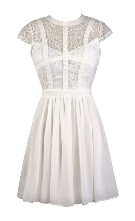 Cute White Dress White Lace Dress White Capsleeve Lace Dress White