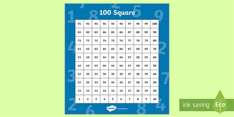 Free Reversed 100 Square Teacher Made Twinkl