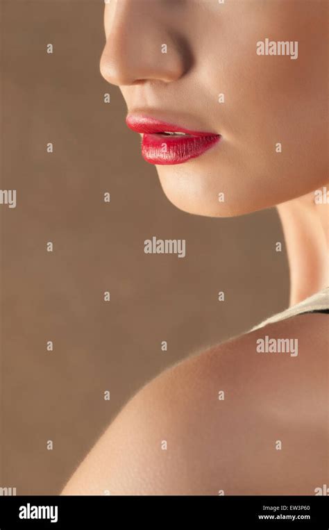 Close Up Of A Beautiful Woman S Lips Stock Photo Alamy