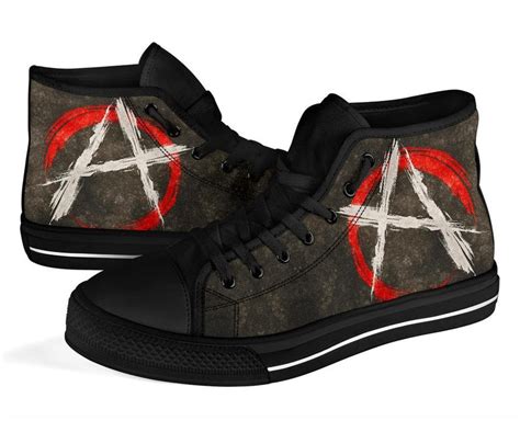 Anarchy High Top Shoes Anarchy Custom Print Shoes Anarchy Etsy