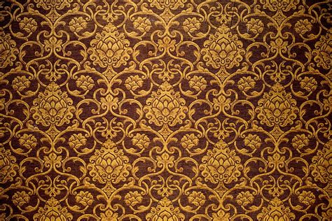 Hd Wallpaper Background Pattern Fabric Golden Ornament Vintage