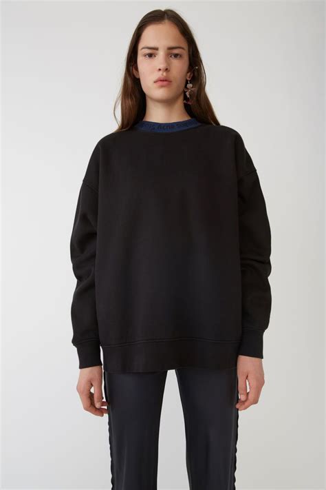 Acne Studios Yana Black Is A Voluminous Sweatshirt With A Loose Fit