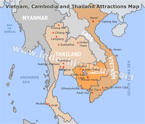 Vietnam And Cambodia Travel Maps