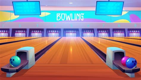 Free Vector Bowling Alleys With Balls Pins And Scoreboards