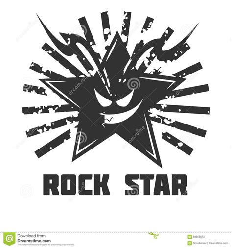 Rock Star Band Music Festival Icon Or Vector Emblem Stock Vector