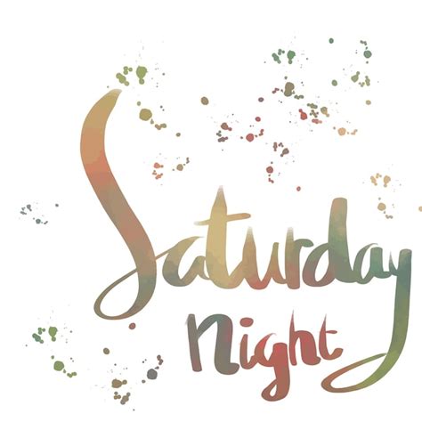 Saturday Night Lettering Vector Free Download