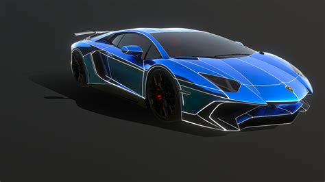 Tron Lamborghini Aventador Sv Buy Royalty Free 3d Model By Hammad