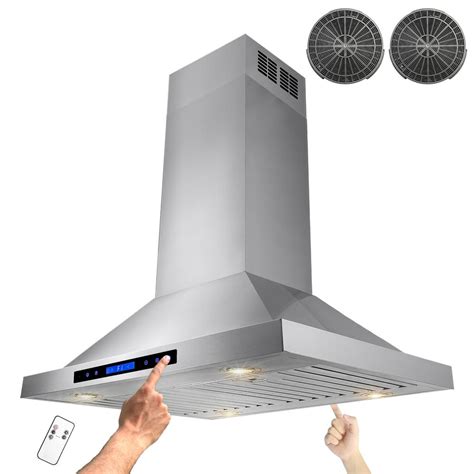 Stainless steel island range hoods are the winflo 30 in. AKDY 30 in. Convertible Kitchen Island Mount Range Hood in ...
