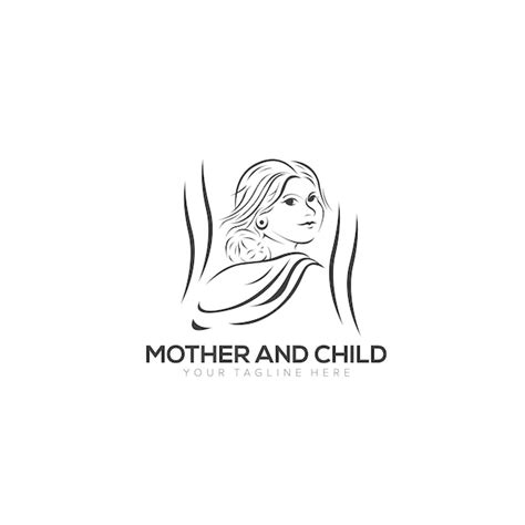 Premium Vector Mother And Child Logo Design With Silhouette