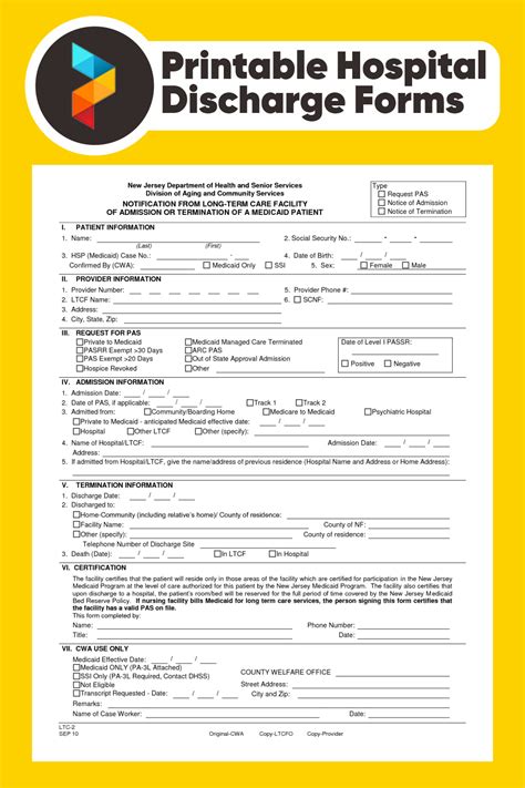 Discharge Summary Printable Emergency Room Hospital Discharge Papers