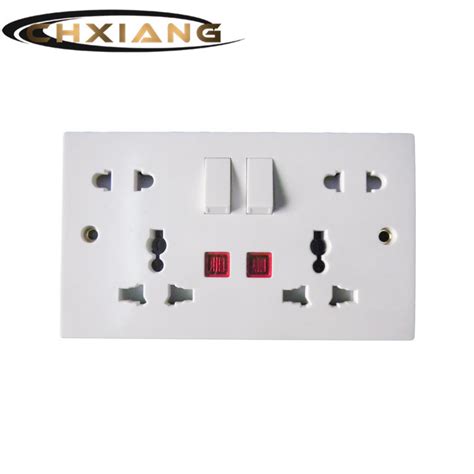 Uk 2 Gang 13a Multifunction Wall Switch Socket With Neon China Switch
