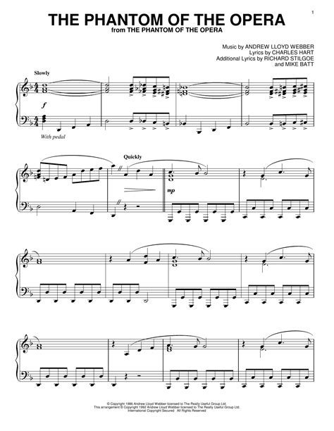 This is an intermediate song and requires a lot of practice to play well. The Phantom Of The Opera sheet music by Andrew Lloyd ...