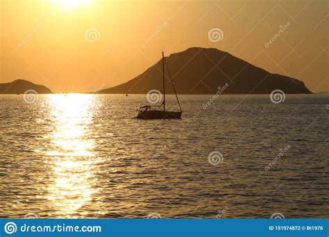 Seaside Town Of Turgutreis And Spectacular Sunsets Stock Photo Image