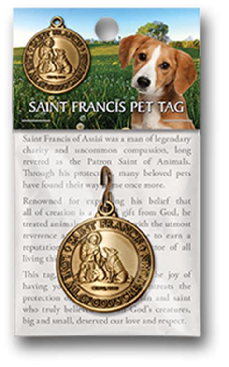 In addition to love and honeybees, he is also the patron saint of epilepsy. Saint Francis Engravable Pet Tag