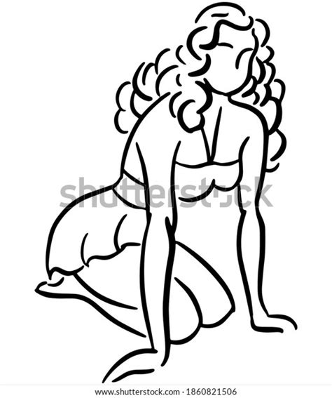 Line Drawing Sexual Womans Silhouette Stock Vector Royalty Free 1860821506 Shutterstock