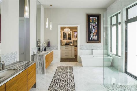Opulent Modern Bathroom Clad In Marble Elegance Midcentury Modern