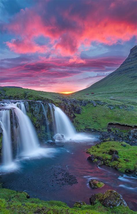 Download Beautiful Waterfalls Mountain Landscape Wallpaper