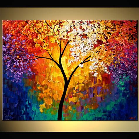 Large Abstract Landscape Painting Art Pinterest Beautiful Autumn Leaves And Cherry Blossoms