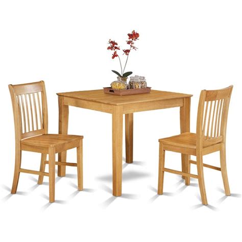 This modern styled glass topped chrome table is ideal for small kitchens, dining rooms or even cafes. Oak Small Square Kitchen Table 3-piece Set - 17343882 ...