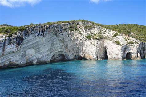 Blue Caves On Zakynthos Island Greece Stock Photo Image Of Seaside