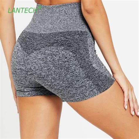 lantech women yoga shorts sports running sportswear fitness seamless workout athletic exercise